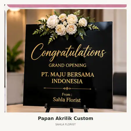 Papan Bunga Akrilik Kelapa Dua